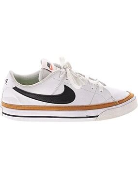 Nike low court White and Black leather Sneakers with Gold Trim size 7
